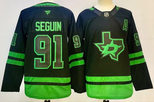 Dallas Stars SEGUIN 91 Black/Green NHL Jersey Hockey Shirt