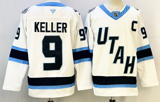 Utah Mammoth KELLER 9 White NHL Jersey Hockey Shirt