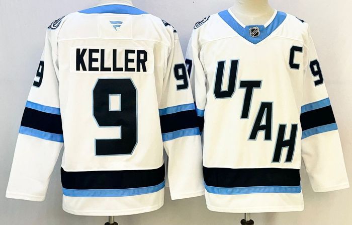Utah Mammoth KELLER 9 White NHL Jersey Hockey Shirt