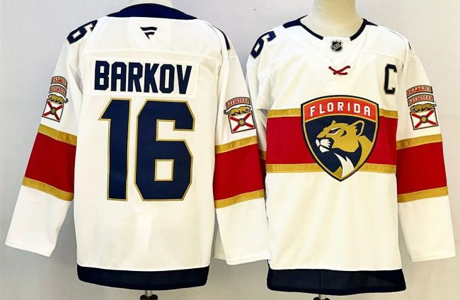 Florida Panthers BARKOV 16 White NHL Jersey Hockey Shirt