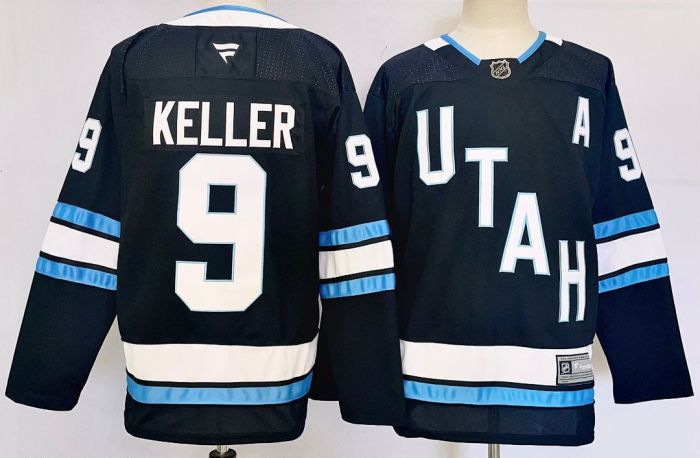 Utah Mammoth KELLER 9 Black/White NHL Jersey Hockey Shirt