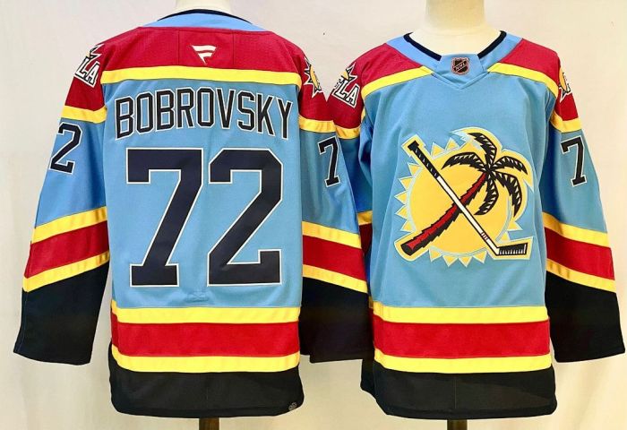 Florida Panthers BOBROVSKY 72 Blue NHL Jersey Hockey Shirt