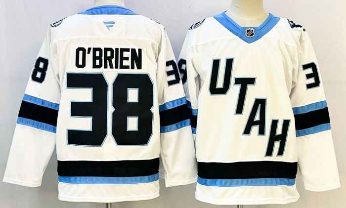 Utah Mammoth O'BRIEN 38 White NHL Jersey Hockey Shirt