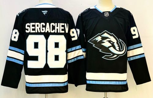 Utah Mammoth SERGACHEV 98 Black NHL Jersey Hockey Shirt