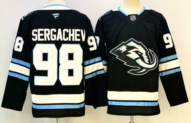 Utah Mammoth SERGACHEV 98 Black NHL Jersey Hockey Shirt