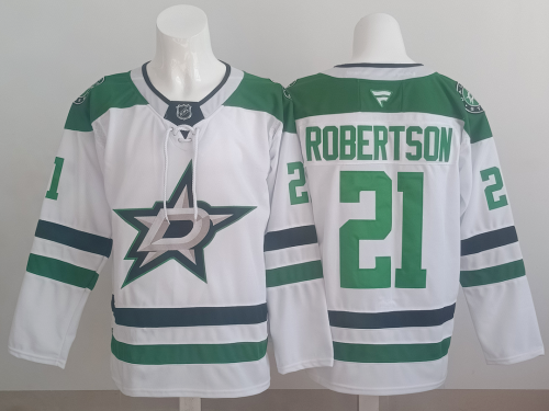 Dallas Stars ROBERTSON 21 White NHL Jersey Hockey Shirt