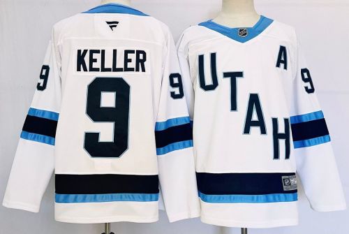 Utah Mammoth KELLER 9 White/Blue NHL Jersey Hockey Shirt