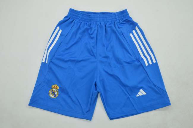 Fan Version 2026-2027 Real Madrid Blue Soccer Training Shorts Football Shorts