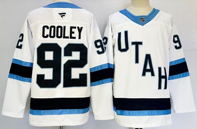 Utah Mammoth COOLEY 92 White/Blue NHL Jersey Hockey Shirt