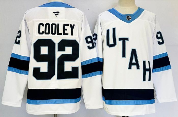 Utah Mammoth COOLEY 92 White/Blue NHL Jersey Hockey Shirt