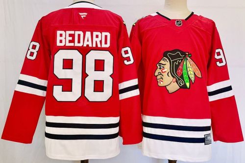 Chicago Blackhawks BEDARD 98 Red/White NHL Jersey Hockey Shirt
