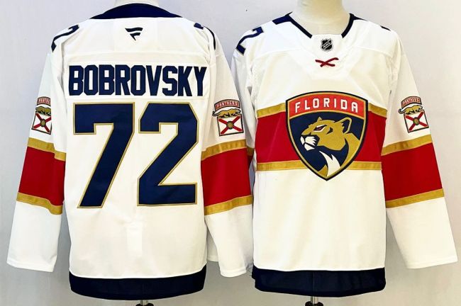 Florida Panthers BOBROVSKY 72 White NHL Jersey Hockey Shirt