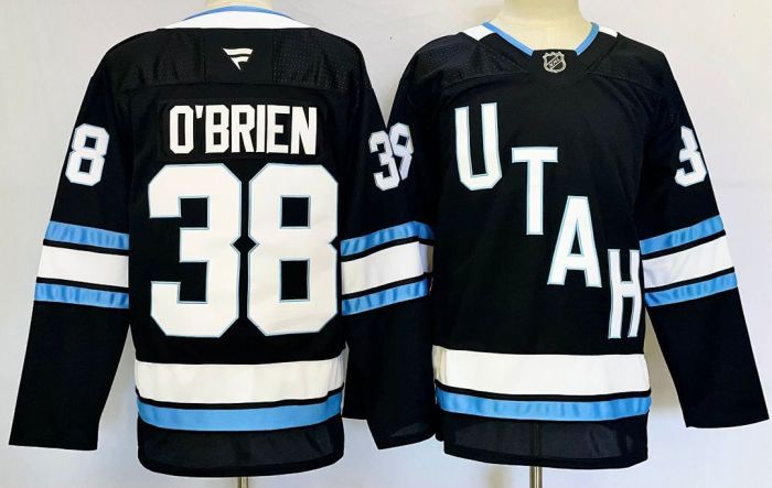 Utah Mammoth O'BRIEN 38 Black/White NHL Jersey Hockey Shirt