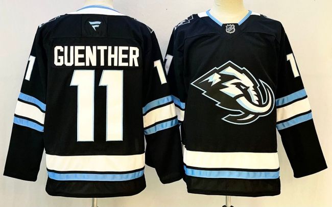 Utah Mammoth GUENTHER 11 Black NHL Jersey Hockey Shirt