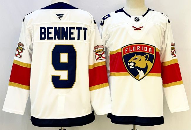 Florida Panthers BENNETT 9 White NHL Jersey Hockey Shirt