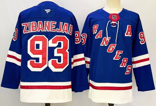 New York Rangers ZIBANEJAD 93 Blue NHL Jersey Hockey Shirt