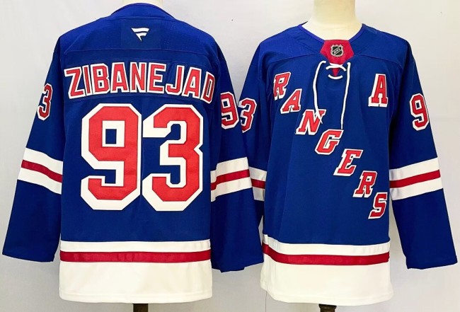 New York Rangers ZIBANEJAD 93 Blue NHL Jersey Hockey Shirt