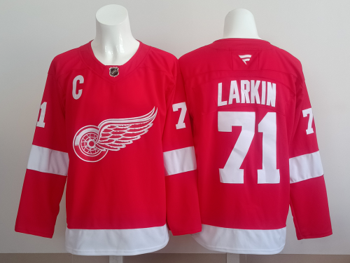 Detroit Red Wings LARKIN 7 Red/White NHL Jersey Hockey Shirt