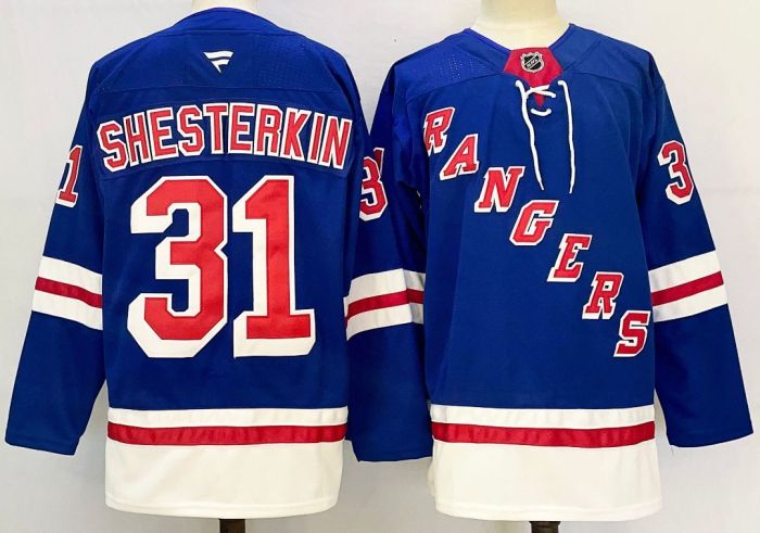 New York Rangers SHESTERKIN 31 Blue NHL Jersey Hockey Shirt