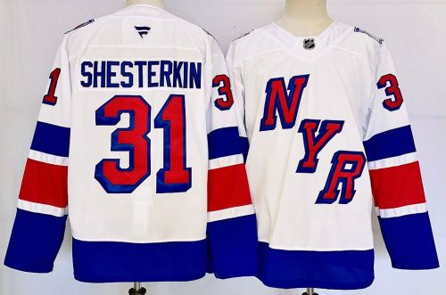 New York Rangers SHESTERKIN 31 White/Blue NHL Jersey Hockey Shirt