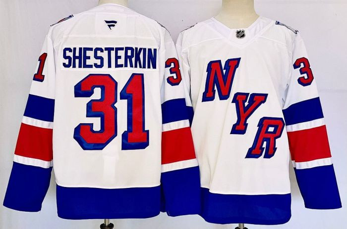 New York Rangers SHESTERKIN 31 White/Blue NHL Jersey Hockey Shirt