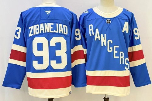 New York Rangers ZIBANEJAD 93 Blue NHL Jersey Hockey Shirt