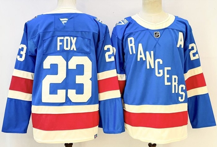 New York Rangers FOX 23 Blue NHL Jersey Hockey Shirt