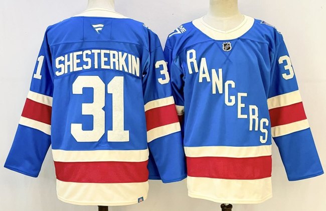 New York Rangers SHESTERKIN 31 Blue NHL Jersey Hockey Shirt