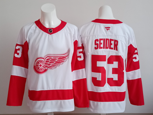 Detroit Red Wings SEIDER 53 White NHL Jersey Hockey Shirt