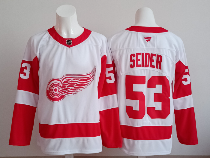 Detroit Red Wings SEIDER 53 White NHL Jersey Hockey Shirt