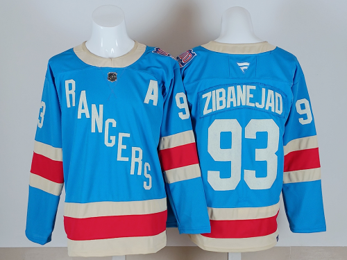 New York Rangers ZIBANEJAD 93 Blue/Red NHL Jersey Hockey Shirt