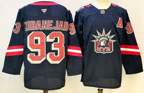 New York Rangers ZIBANEJAD 93 Black NHL Jersey Hockey Shirt