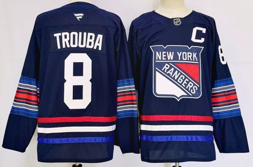 New York Rangers TROUBA 8 Dark Blue NHL Jersey Hockey Shirt