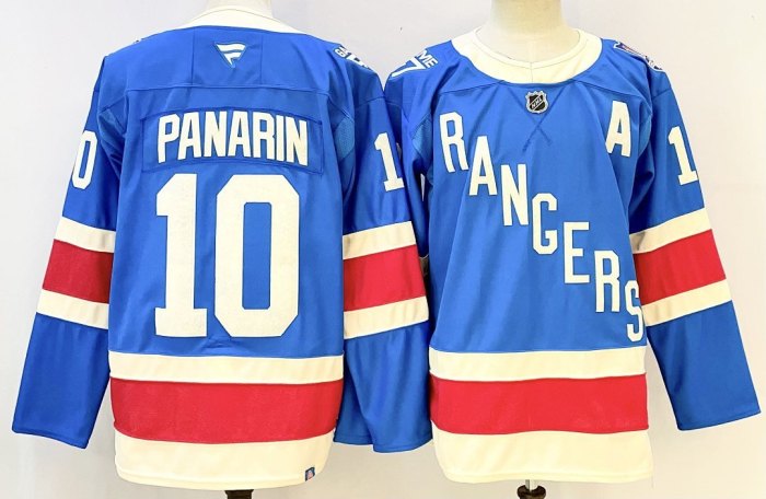 New York Rangers PANARIN 10 Blue NHL Jersey Hockey Shirt