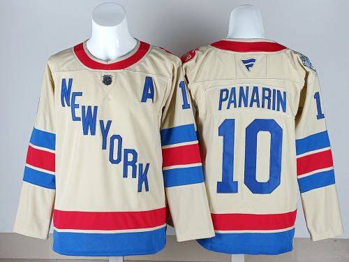 New York Rangers PANARIN 10 Yellow/Blue NHL Jersey Hockey Shirt