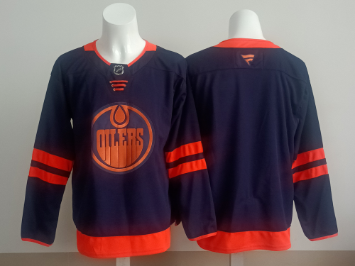 Edmonton Oilers Blank Dark Blue NHL Jersey Hockey Shirt