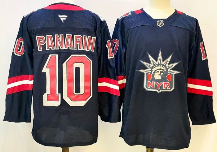 New York Rangers PANARIN 10 Black NHL Jersey Hockey Shirt