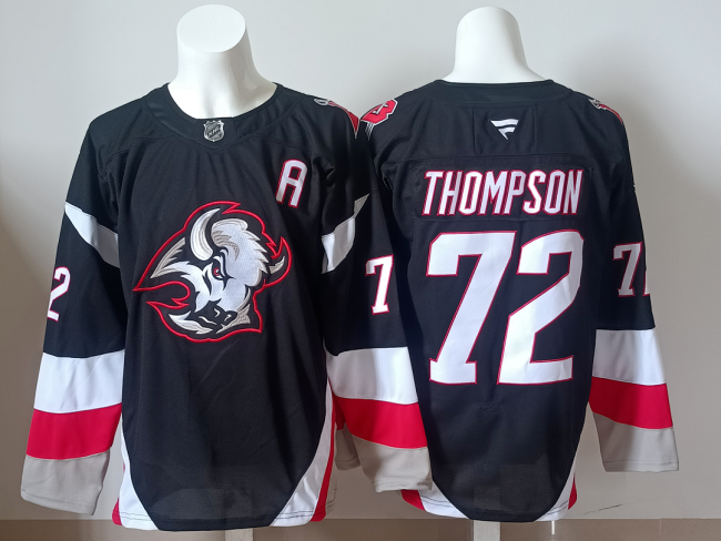 Buffalo Sabres THOMPSON 72 Black NHL Jersey Hockey Shirt