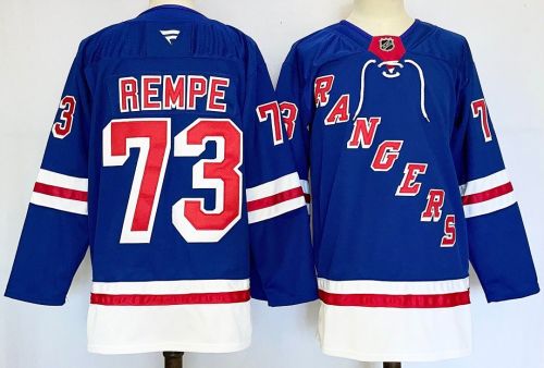New York Rangers REMPE 73 Blue NHL Jersey Hockey Shirt