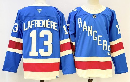 New York Rangers LAFRENIERE 13 Blue NHL Jersey Hockey Shirt