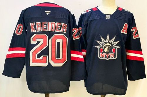 New York Rangers KREIDER 20 Black NHL Jersey Hockey Shirt