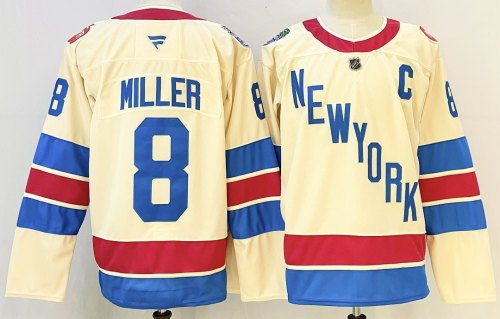 New York Rangers MILLER 8 Yellow NHL Jersey Hockey Shirt