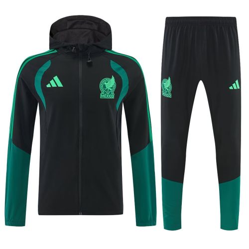 with Caps 2026 Mexico Black Soccer Windbreaker Jacket Football Jacket and Pants