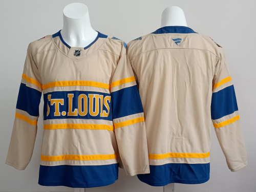 Saint Louis Blues Blank Beige NHL Jersey St. Louis Blues Hockey Shirt