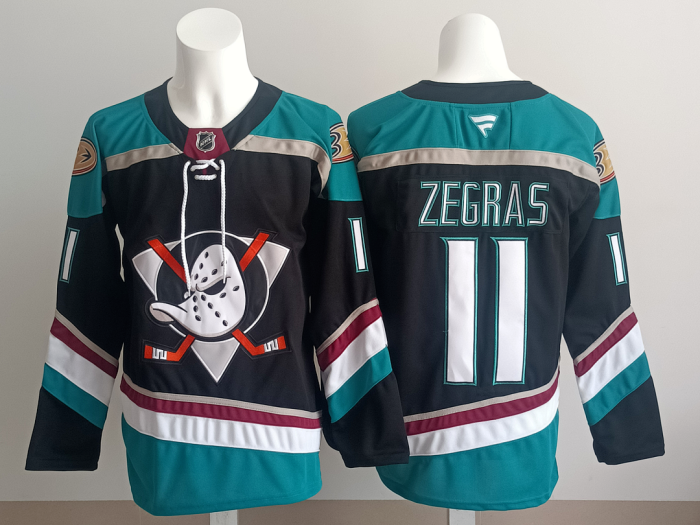 Anaheim Ducks ZEGRAS 11 Black NHL Jersey Hockey Shirt