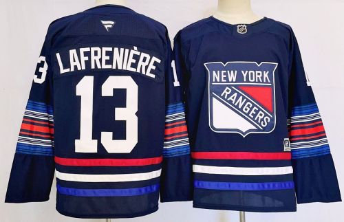 New York Rangers LAFRENIERE 13 Dark Blue NHL Jersey Hockey Shirt