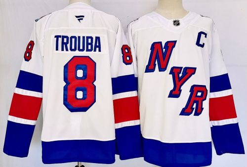 New York Rangers TROUBA 8 White/Blue NHL Jersey Hockey Shirt