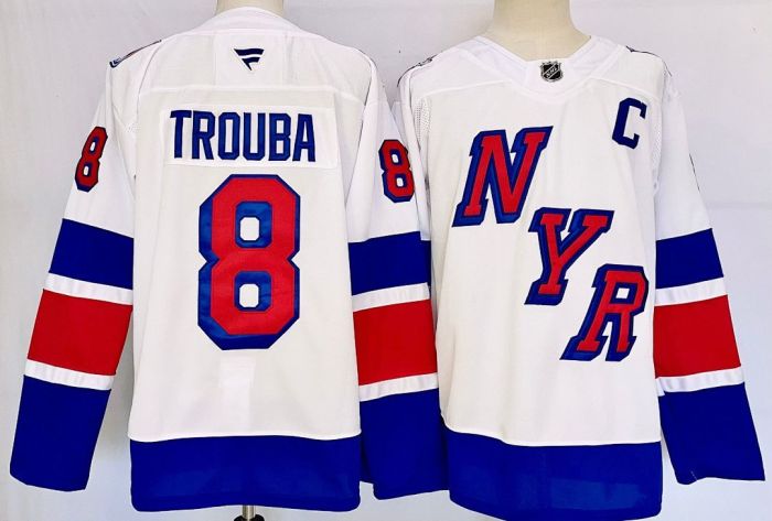 New York Rangers TROUBA 8 White/Blue NHL Jersey Hockey Shirt