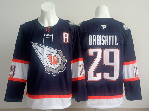 Retro Edmonton Oilers DRAISAITL 29 Dark Blue NHL Jersey Vintage Hockey Shirt