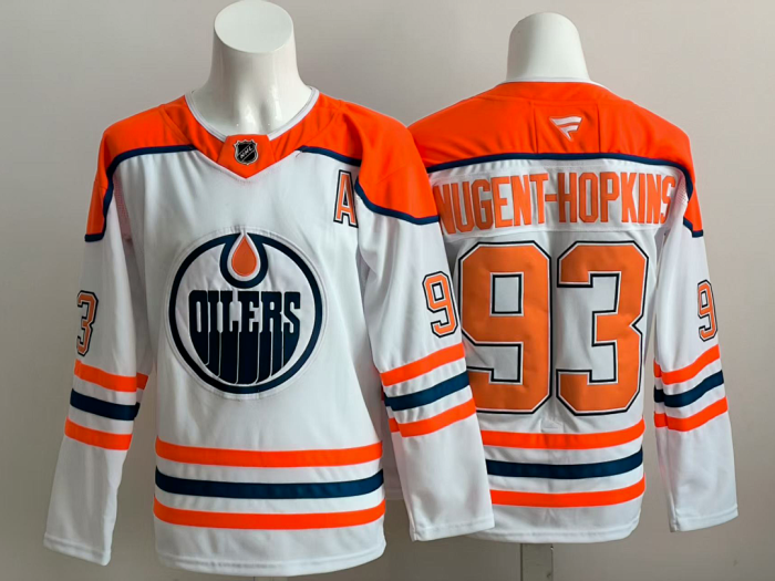 Retro Edmonton Oilers NUGENT-HOPKINS 93 White NHL Jersey Vintage Hockey Shirt
